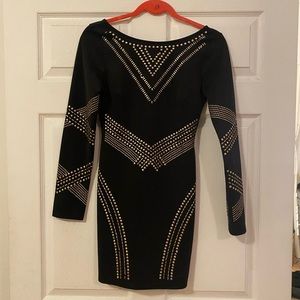 Gold and black beaded dress